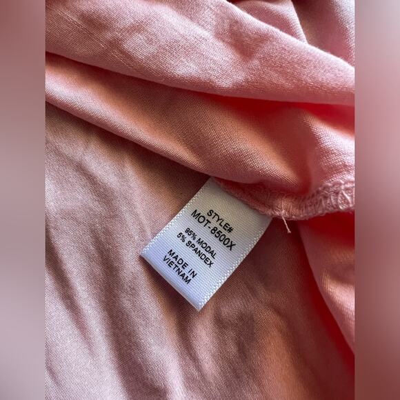 Zenana short sleeve pink top plus size 2X stretchy Essential - Picture 4 of 6